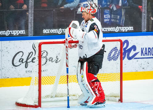 Malmö Redhawks målvakt Lars Volden deppar