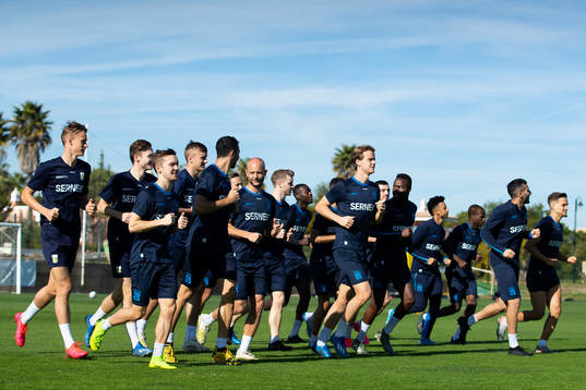IFK Göteborgs spelare värmer upp