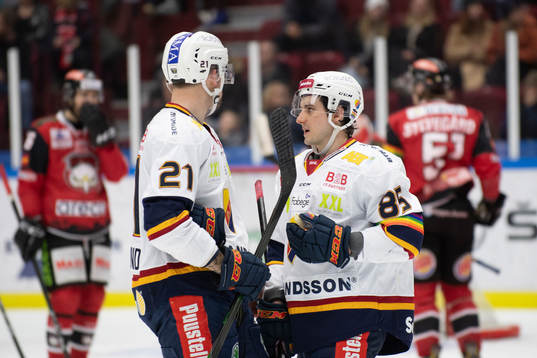 Djurgårdens Patrik Berglund och Michael Haga
