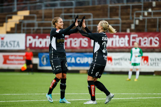 Göteborgs Rebecka Blomqvist och Filippa Angeldal jublar