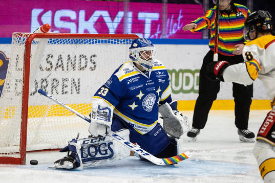 0-3 bakom Leksands målvakt Axel Brage