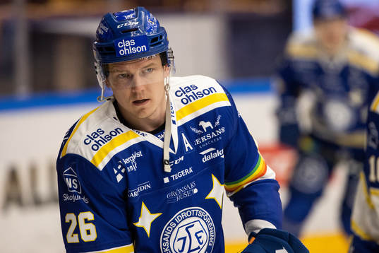 Leksands Patrik Zackrisson innan ishockeymatchen i SHL