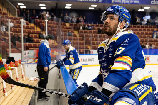 Leksands Marek Hrivik innan ishockeymatchen i SHL mellan