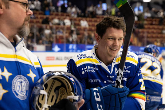 Leksands Patrik Zackrisson innan ishockeymatchen i SHL