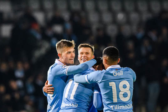 Malmö FFs Romain Gall, Arnór Traustason och Pavel Vagic