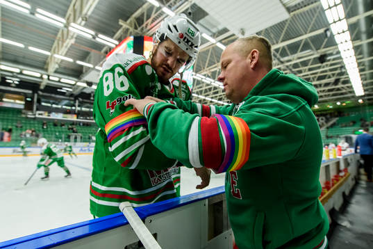 Rögles Eric Gelinas och Materialförvaltare Anders Tilly