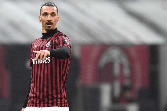 Zlatan Ibrahimovic of Milan against Lyanco Evangelista