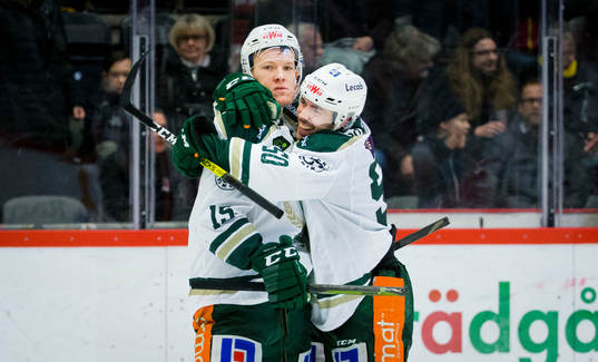 Färjestads Gustav Rydahl gör 4-3 och jublar