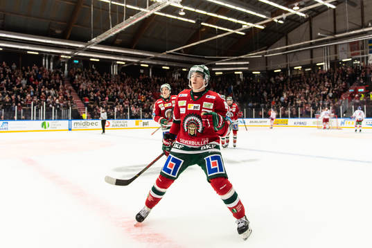 Frölundas Joel Mustonen jublar