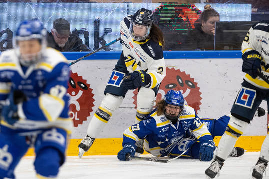 HV71s Rosa Lindstedt och Leksands Lena Düsterhöft