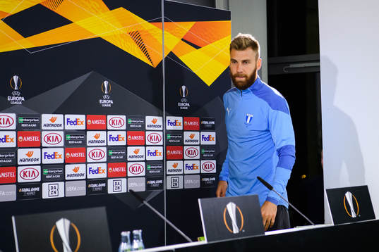 Rasmus Bengtsson arrives at a
