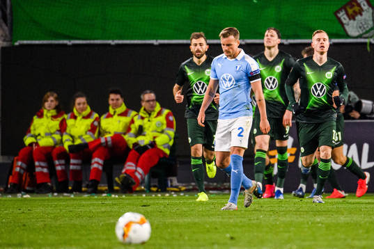 Eric Larsson of Malmö FF looks dejected