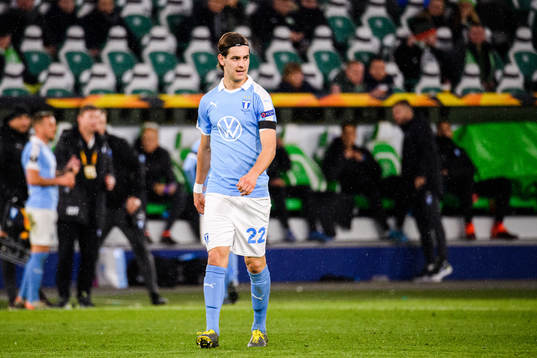 Adi Nalic of Malmö FF looks dejected