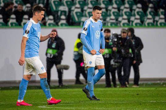 Marcus Antonsson and Anel Ahmedhodzic of Malmö FF looks