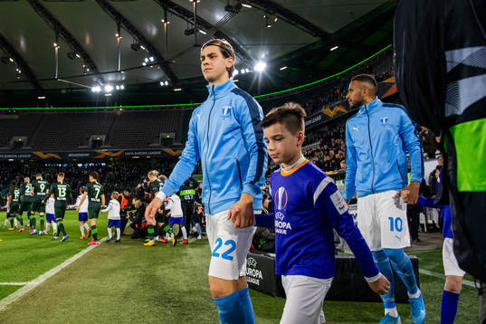 Adi Nalic of Malmö FF enters the pitch