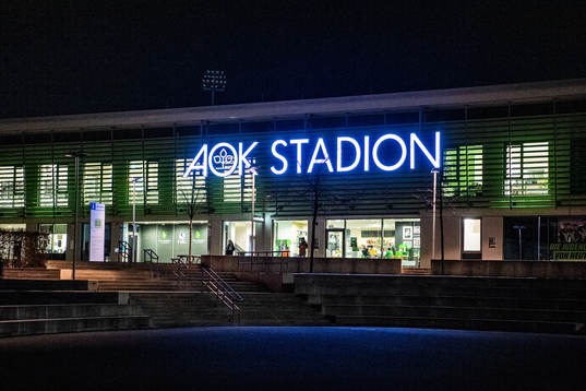 General view of AOK Stadion ahead the Europa League round