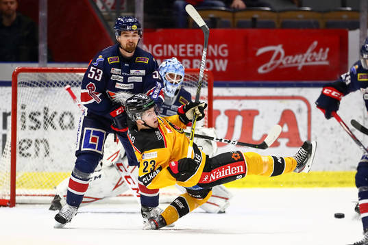 Linköpings Eddie Larsson och Luleås Jesper Sellgren