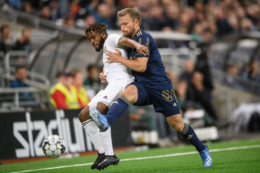 Djurgårdens Nicklas Bärkroth och Dalkurds John Junior