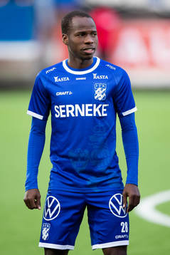 IFK Göteborgs Alhassan Yusuf innan fotbollsmatchen i