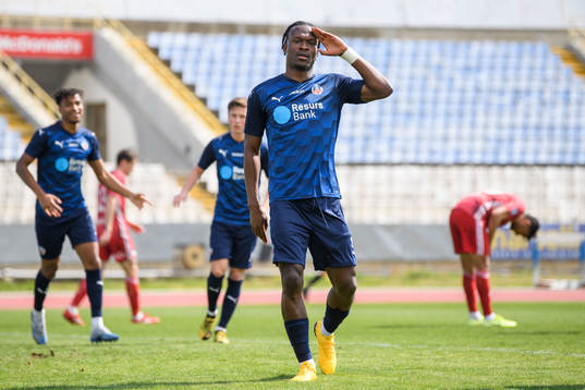 Helsingborgs Noel Mbo jublar