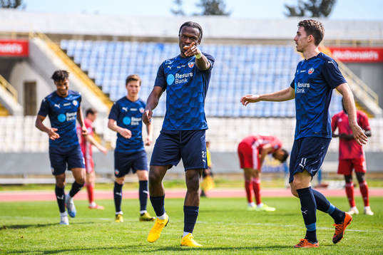 Helsingborgs Noel Mbo jublar