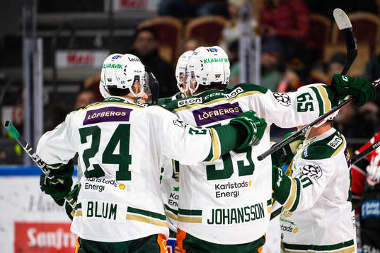 Färjestads spelare jublar