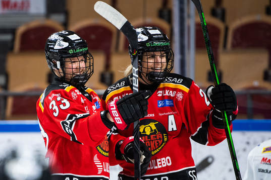 Luleås Michelle Karvinen jublar