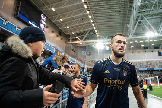 Djurgårdens Emir Kujovic jublar