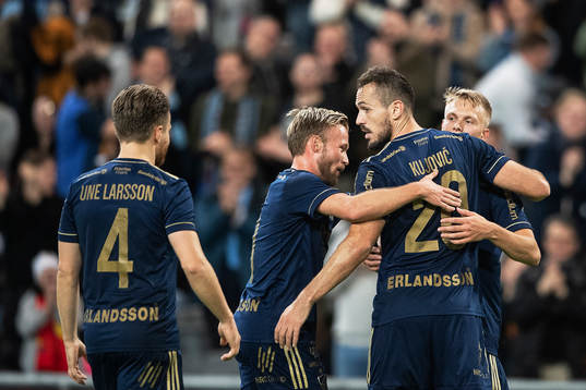 Djurgårdens Jacob Une Larsson, Nicklas Bärkroth, Emir
