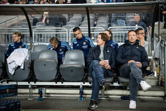 Djurgårdens tränare Kim Bergstrand och Thomas Lagerlöf