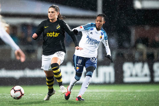s Linda Hallin och Djurgårdens Linda Maserame Motlhalo