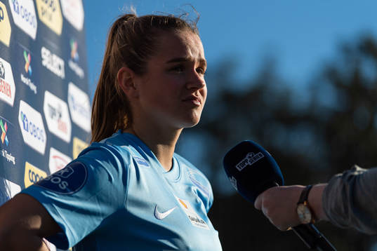 Andrea Norheim of Avaldsnes is interviewed