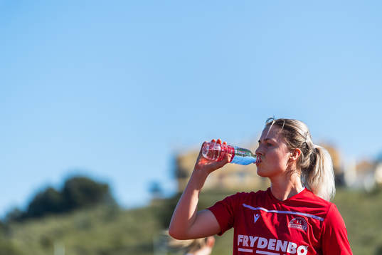 Ingrid Spord of Sandviken drinking water