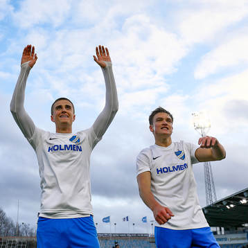 IFK Norrköpings Carl Björk och Rasmus Stensbæk Lauritsen