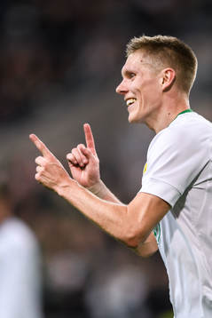 Hammarbys Aron Johannsson jublar