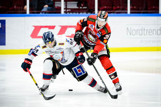 Linköpings Jimmy Andersson och Malmö Redhawks Matias