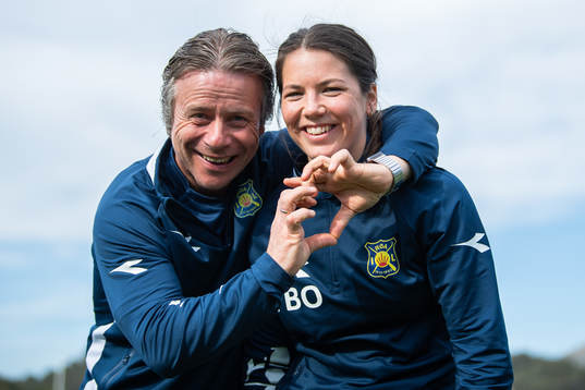 Geir Nordby, head coach, and Tuva Bilov-Olsen, physio of
