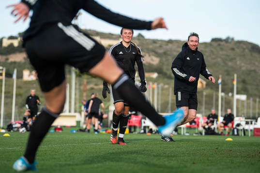 Goalkeeper Rugile Maria Rulyte and Steinar Lein, head coach