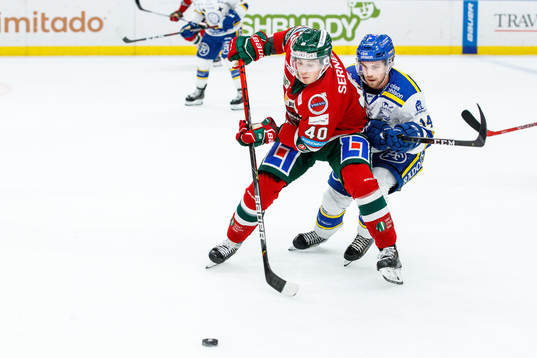 Frölundas Joel Mustonen och Leksands Oskar Lang