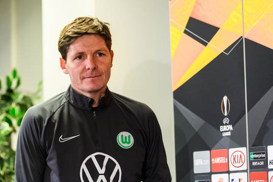 Oliver Glasner, head coach arrives at a press conference