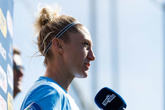 Robyn Decker of Avaldsnes is interviewed