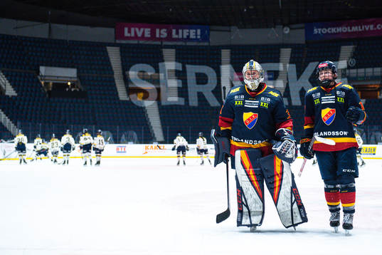 Djurgårdens målvakt Samatha Ridgewell och Allie Munroe