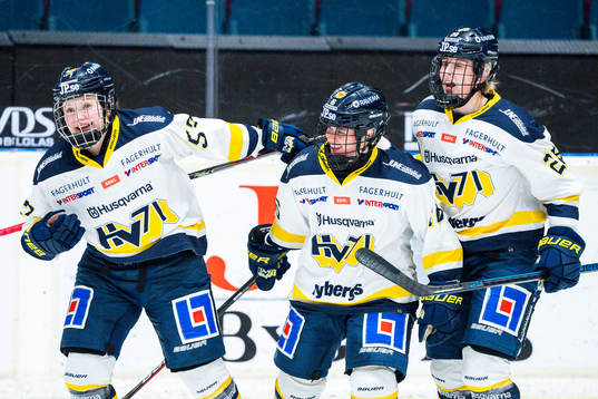 s Lina Ljungblom , Julia Tylke och Jenny Antonsson jublar