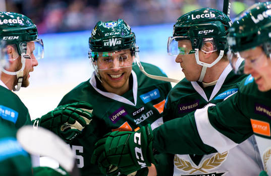 Färjestads Per Åslund, Vojtech Mozik, Daniel Viksten och
