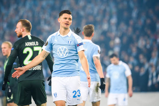 Marcus Antonsson of Malmö FF looks dejected