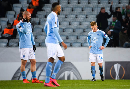 Anders Christiansen of Malmö FF looks dejected