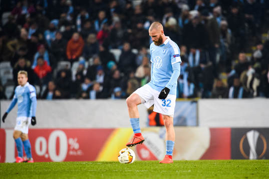 Jo Inge Berget of Malmö FF looks dejected