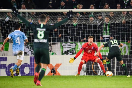 Goalkeeper Johan Dahlin of Malmö FF and Admir Mehmedi of