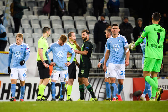 Anders Christiansen of Malmö FF looks dejected