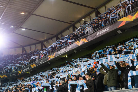 Supporters of Malmö FF with scarfs